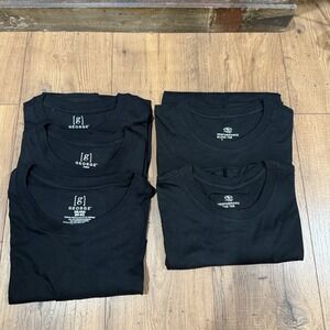 Lot of 5 Black Unisex Tshirts Wholesale Blanks S M L 2XL Crew Neck NEW